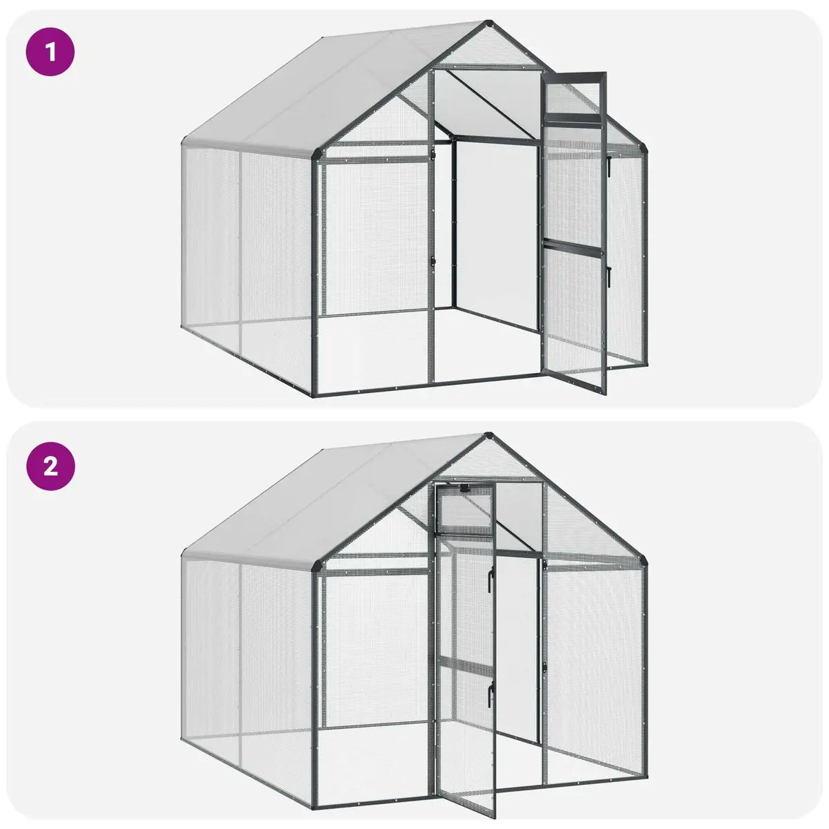Bird Cage Anthracite Outdoor Garden Aviary Welded Wire Mesh Waterproof UV
