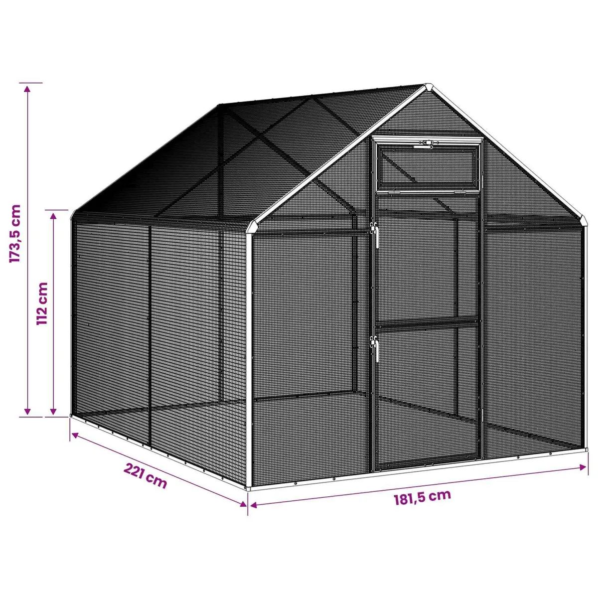 Bird Cage Anthracite Outdoor Garden Aviary Welded Wire Mesh Waterproof UV