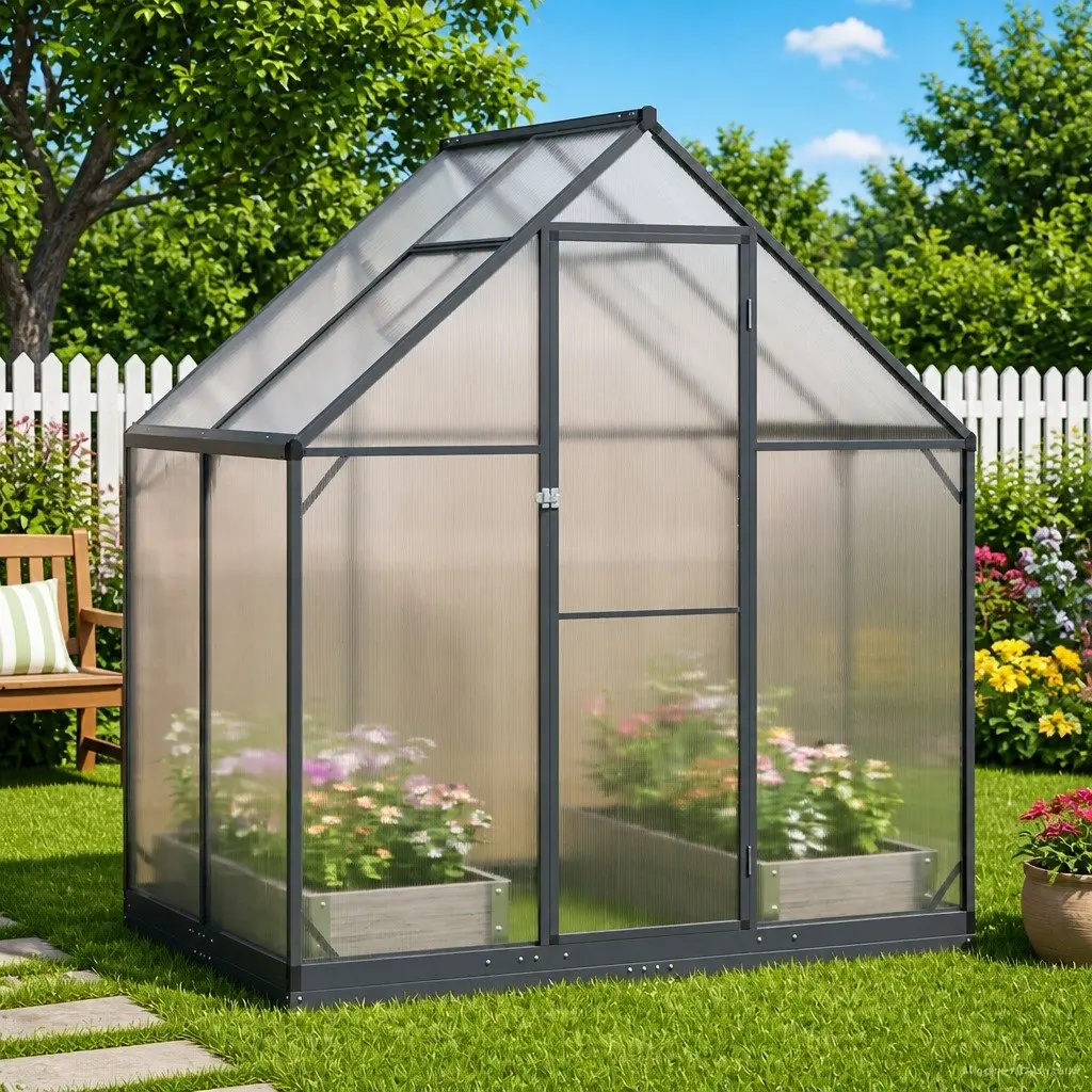 Garden Greenhouse Tunnel Adjustable Height Anthracite Weather-Resistant 1835 x 1230 x 2070 mm