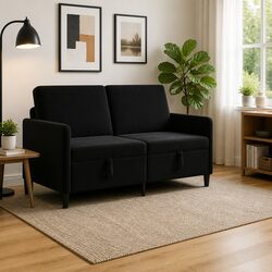 Your Cozy Black Storage Sofa Awaits