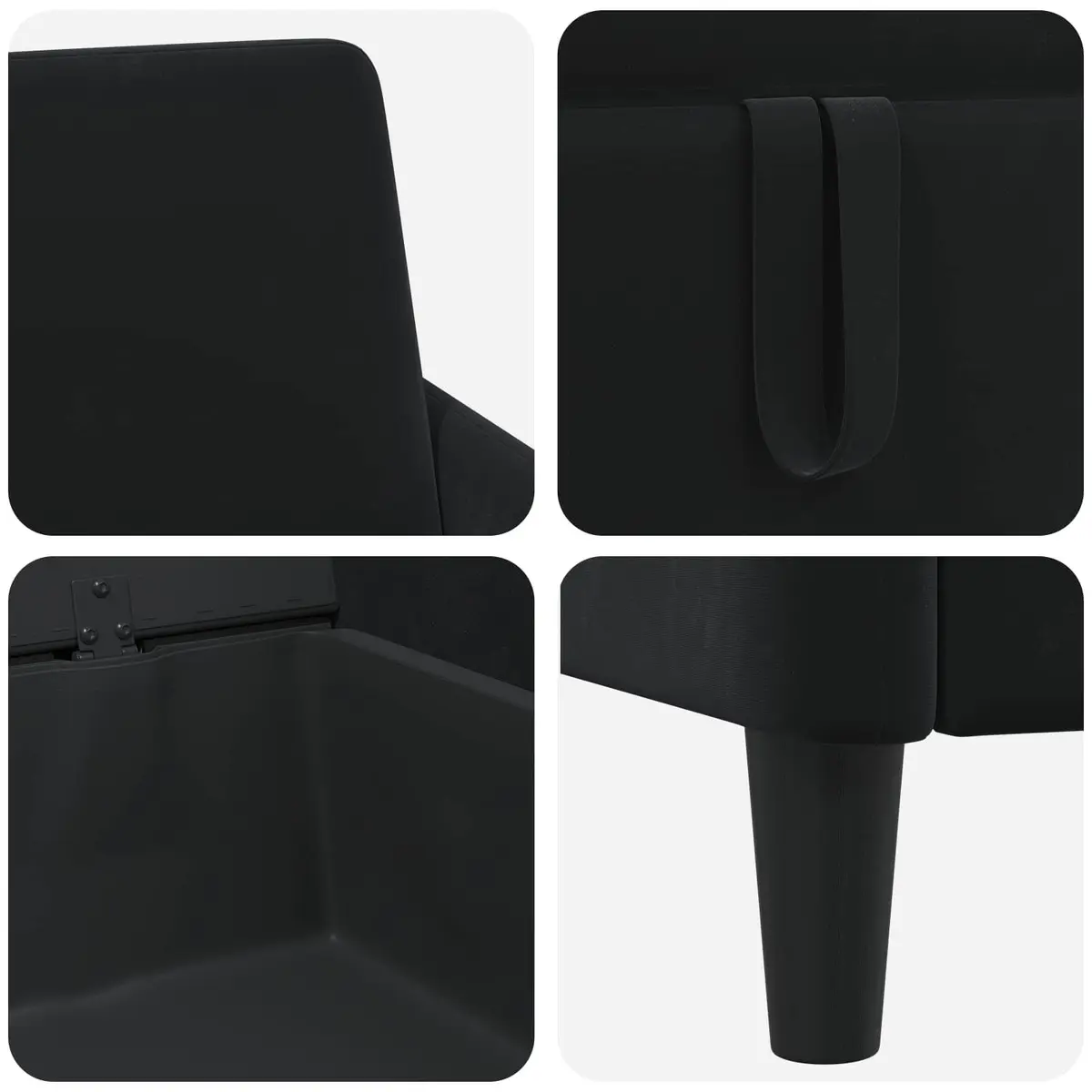 Storage Sofa Black Modern Lift-Up Seat Furniture Living Room Couch 172x78x87cm