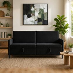 Your Friendly Black Storage Sofa for Organized Living