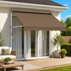 Your Ideal Outdoor Shade Solution: 250cm Taupe Awning