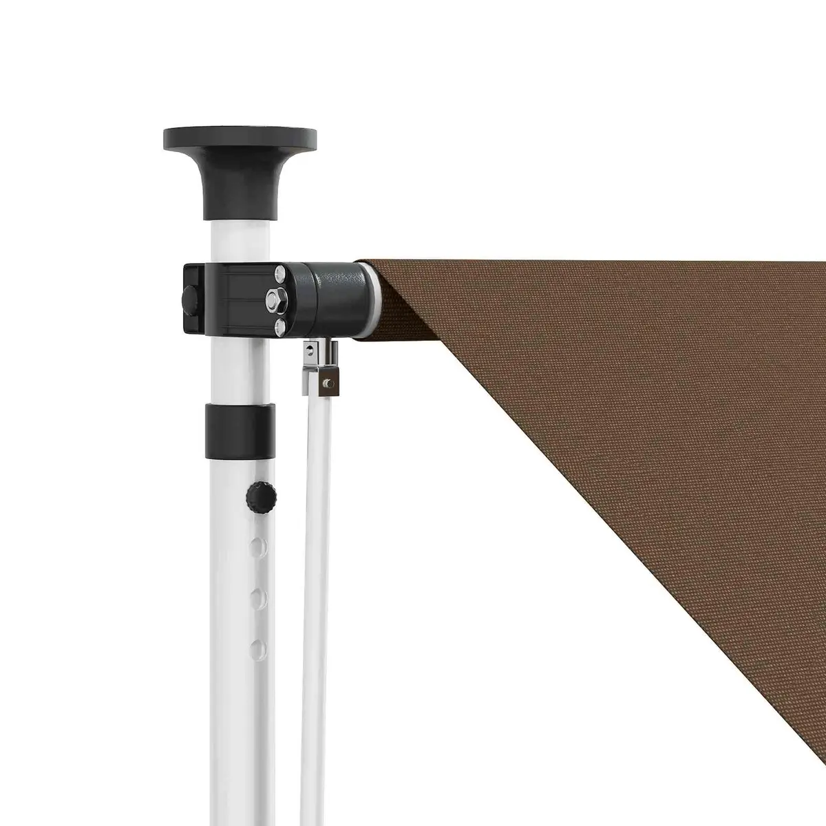 Retractable Awning Taupe Manual Hand Crank 250cm Outdoor Shade for Garden Patio