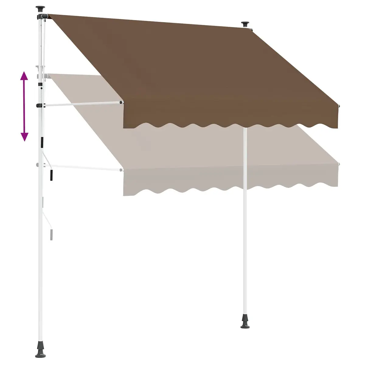 Retractable Awning Taupe Manual Hand Crank 250cm Outdoor Shade for Garden Patio
