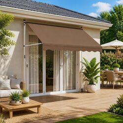 Your 350 cm Taupe Manual Awning for Better Outdoor Comfort