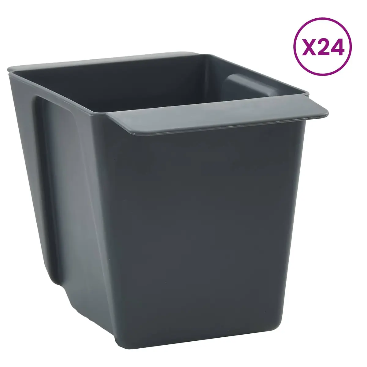Flower Boxes Euro Pallet Compatible Grey 13.5 x 9 x 9.5 cm 12 Piece Garden Planter