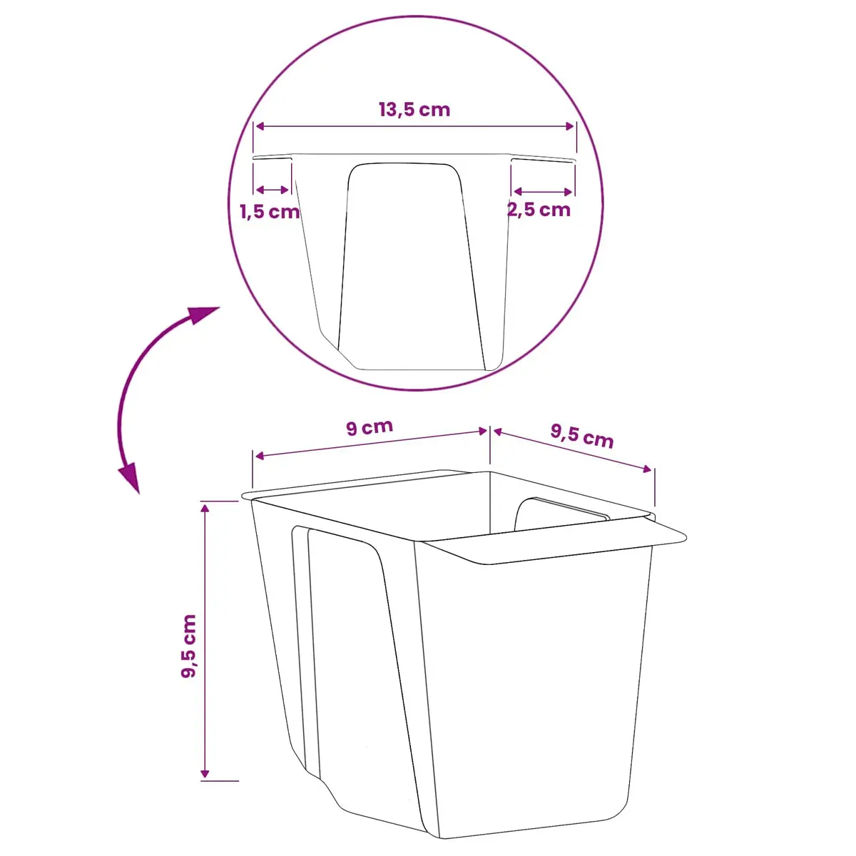 Flower Boxes Euro Pallet Compatible Grey 13.5 x 9 x 9.5 cm 12 Piece Garden Planter