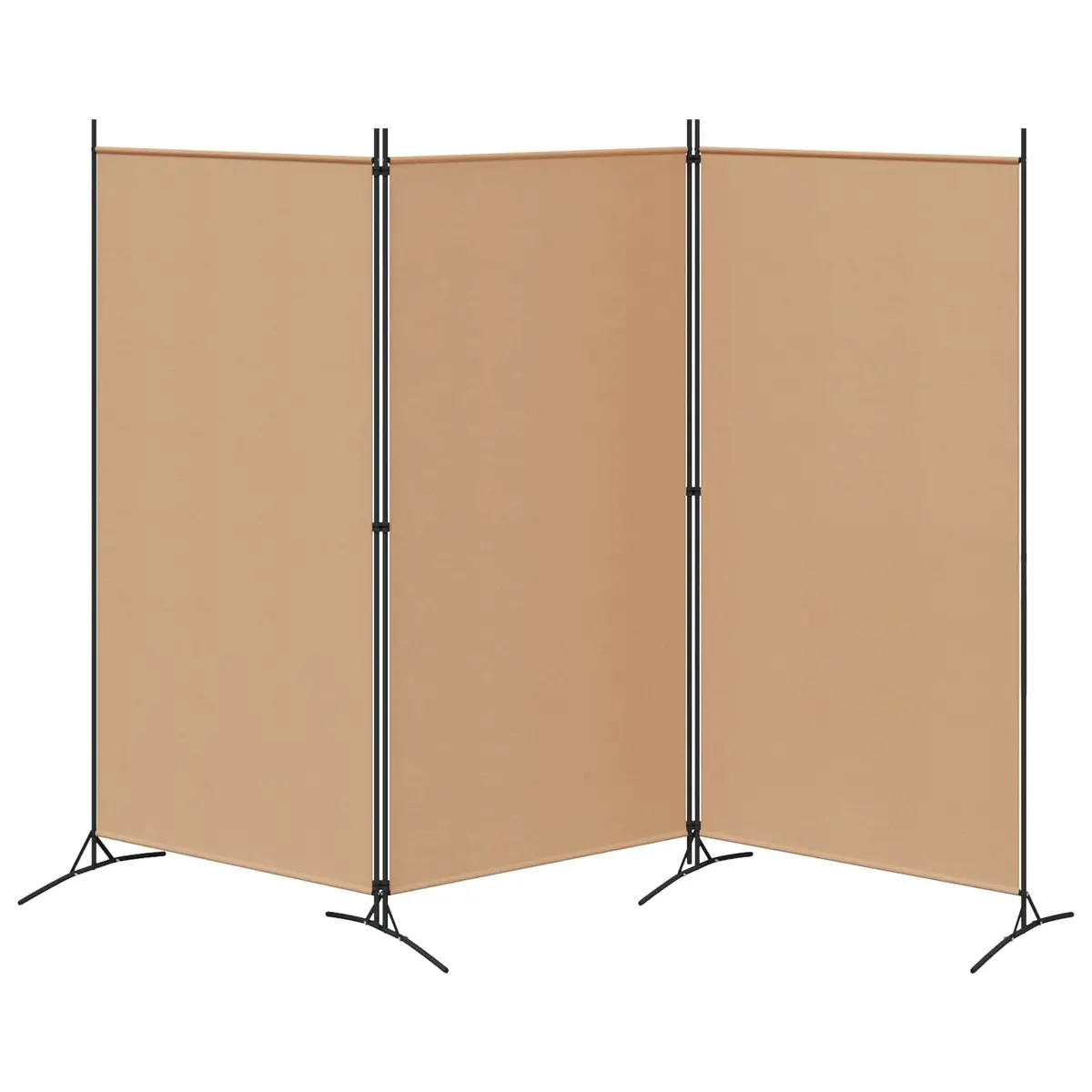 Room Divider 3-Panel Folding Privacy Screen Beige 260 x 180 cm