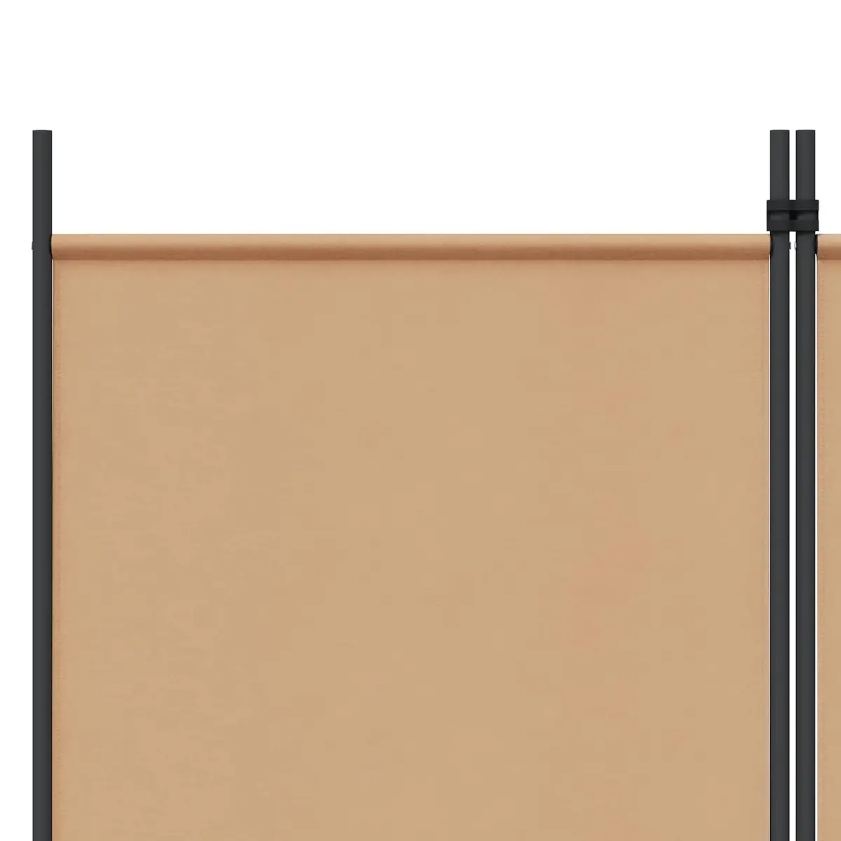 Room Divider 5-Panel Folding Privacy Screen Indoor Beige Fabric Partition Wall