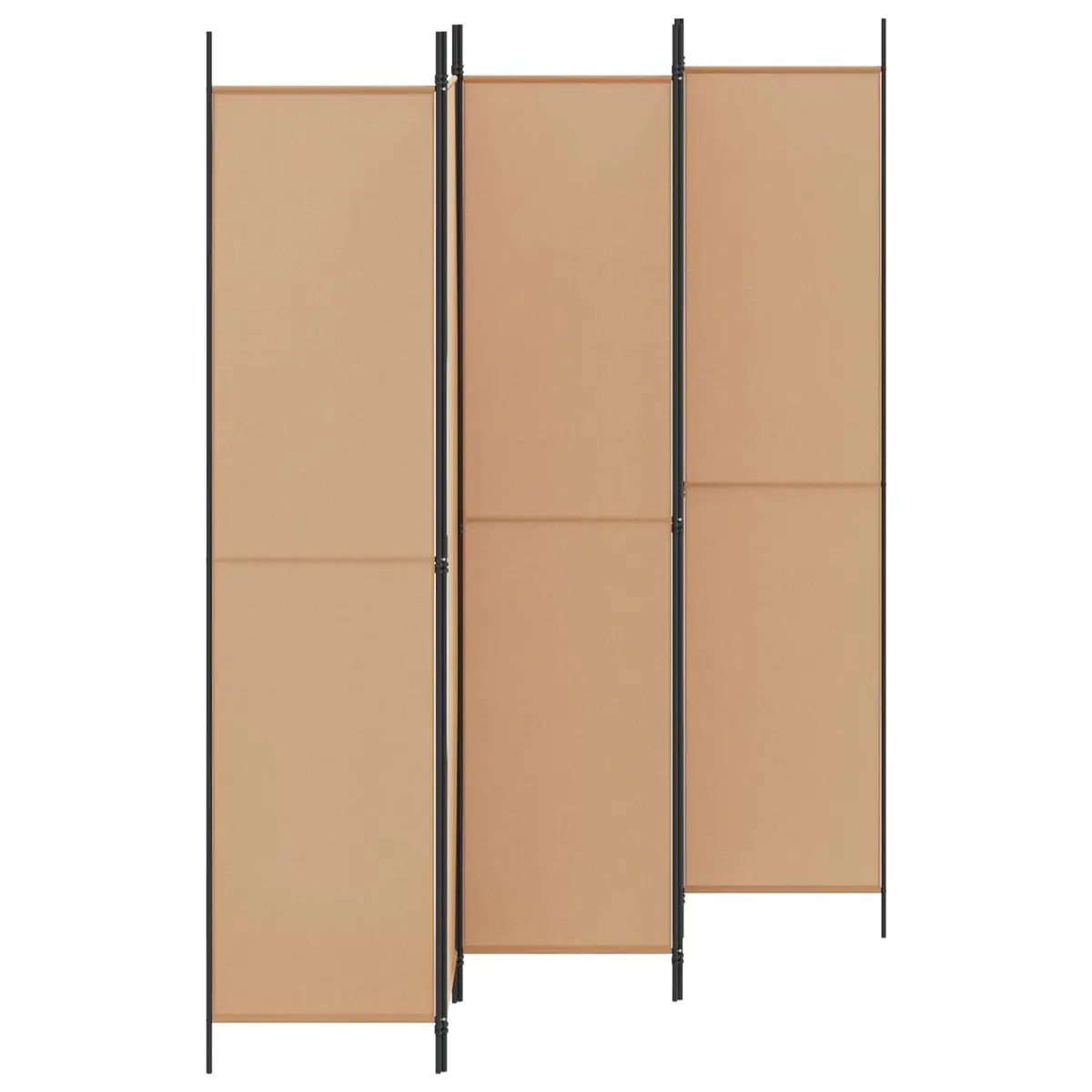 5-Panel Room Divider Beige Folding Privacy Screen 250 x 220 cm Fabric Partition