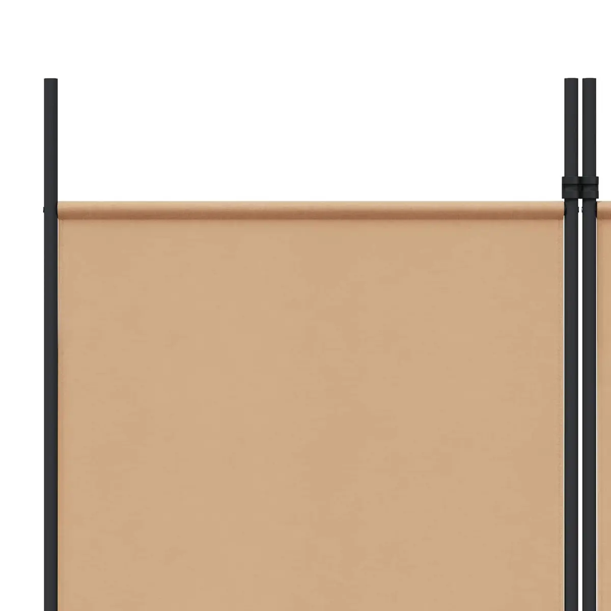 5-Panel Room Divider Beige Folding Privacy Screen 250 x 220 cm Fabric Partition