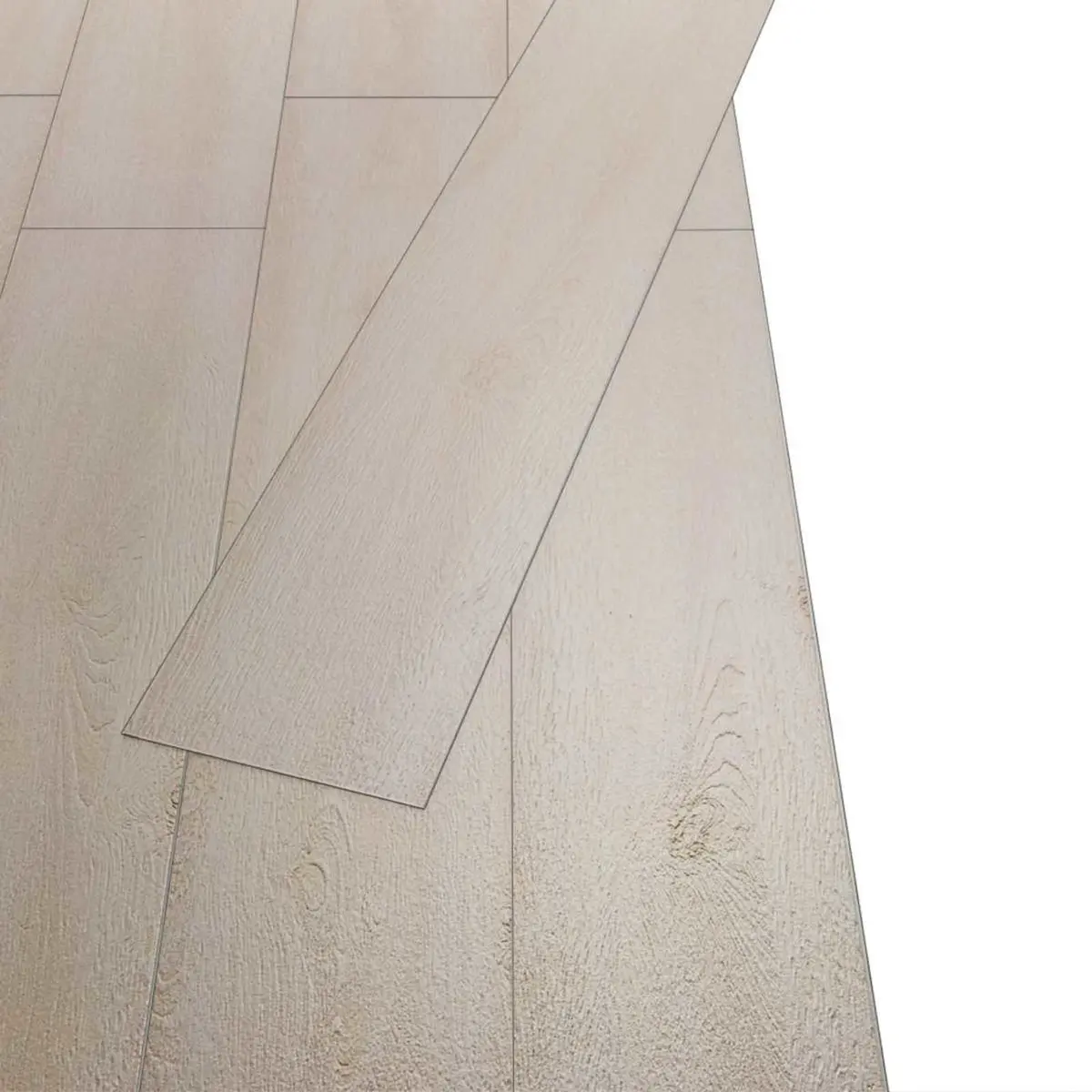 Self-Adhesive PVC Flooring Planks Modern White 18 Pieces