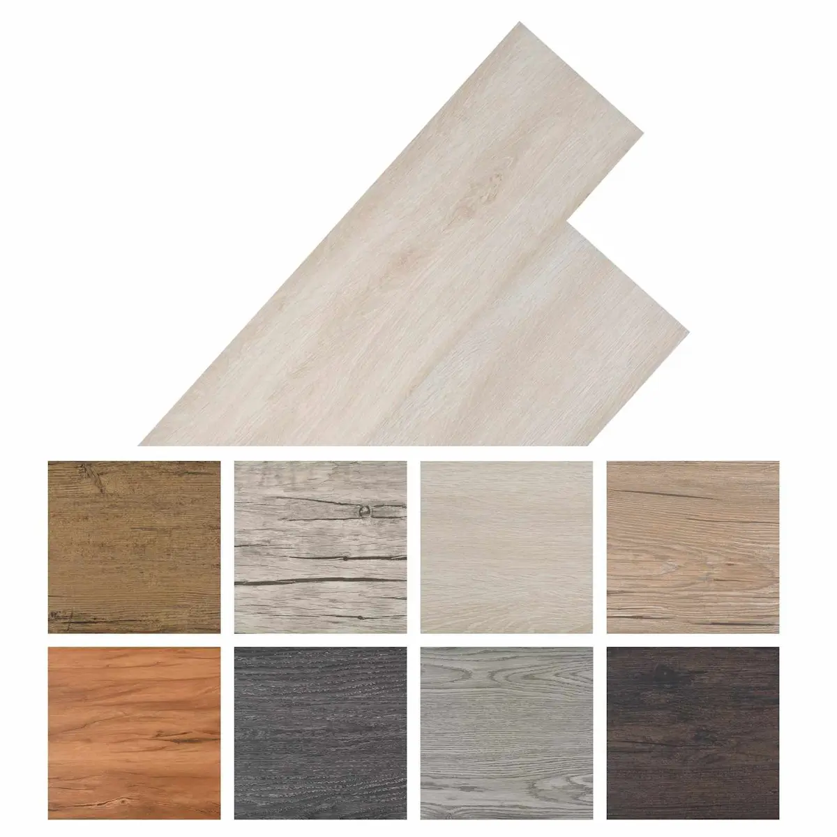 Self-Adhesive PVC Flooring Planks Modern White 18 Pieces