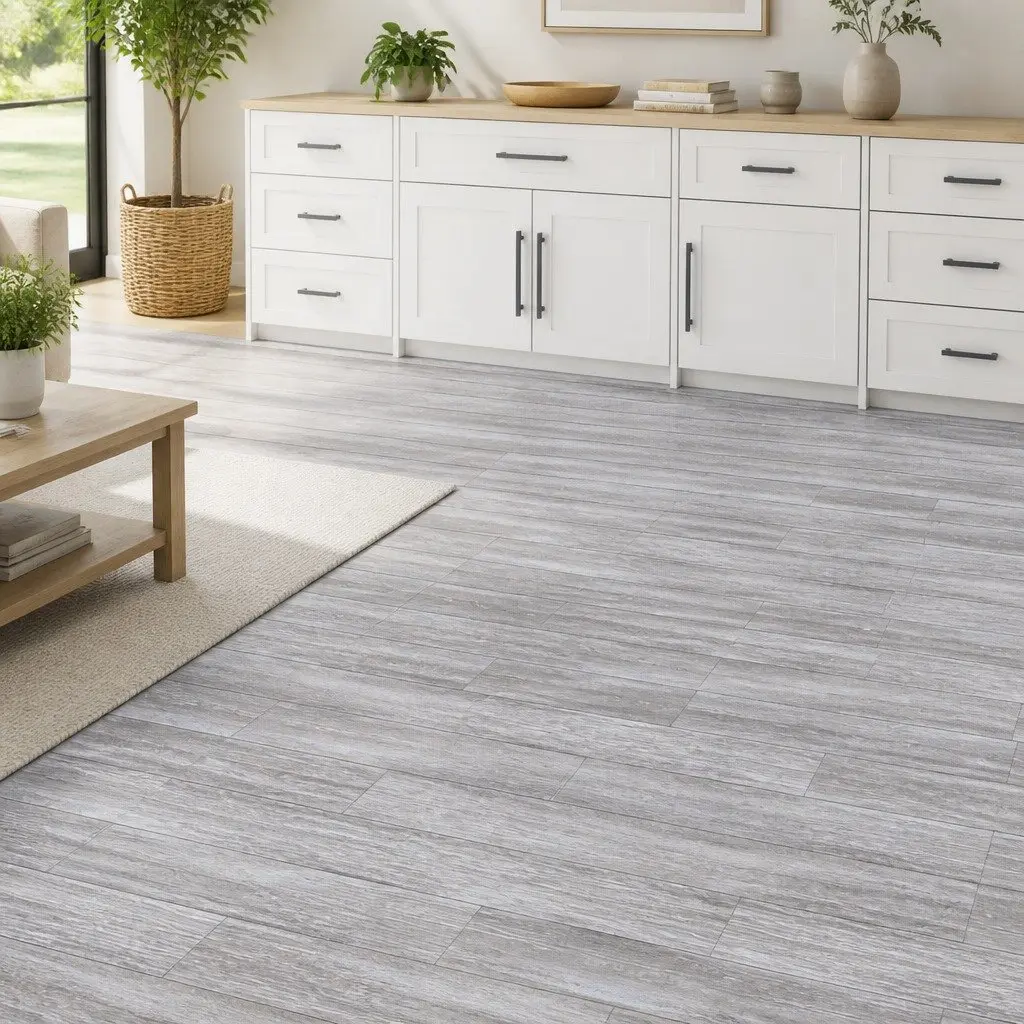PVC Flooring Planks Self-Adhesive Grey Wood Effect Indoor 5.02m²