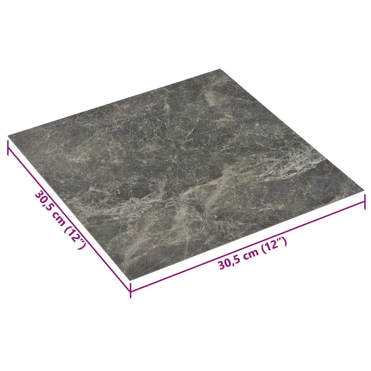 Self-Adhesive PVC Flooring Planks Wood Effect 30.5 x 30.5 cm 20 Piece