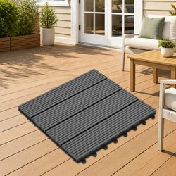 Create Your Outdoor Oasis with Grey Decking Tiles - 11 Pcs