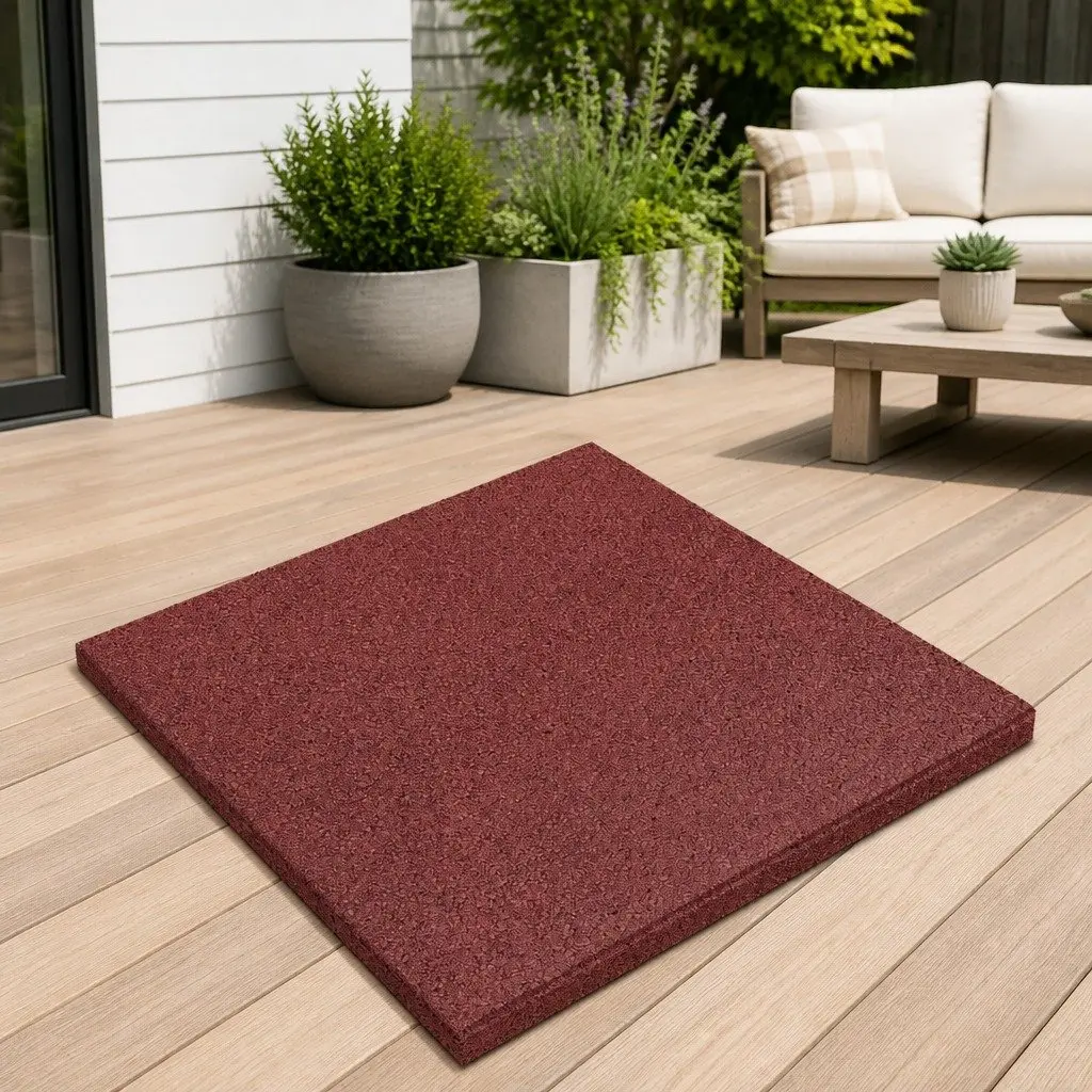 Fall Protection Tiles Red 50 x 50 cm 6 Piece Outdoor Playground Safety Flooring