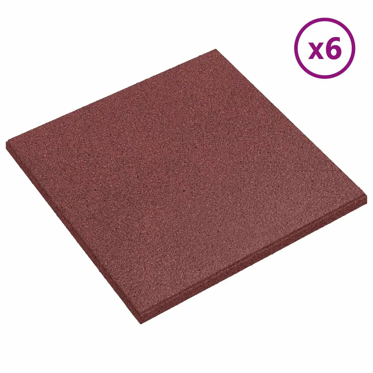 Fall Protection Tiles Red 50 x 50 cm 6 Piece Outdoor Playground Safety Flooring