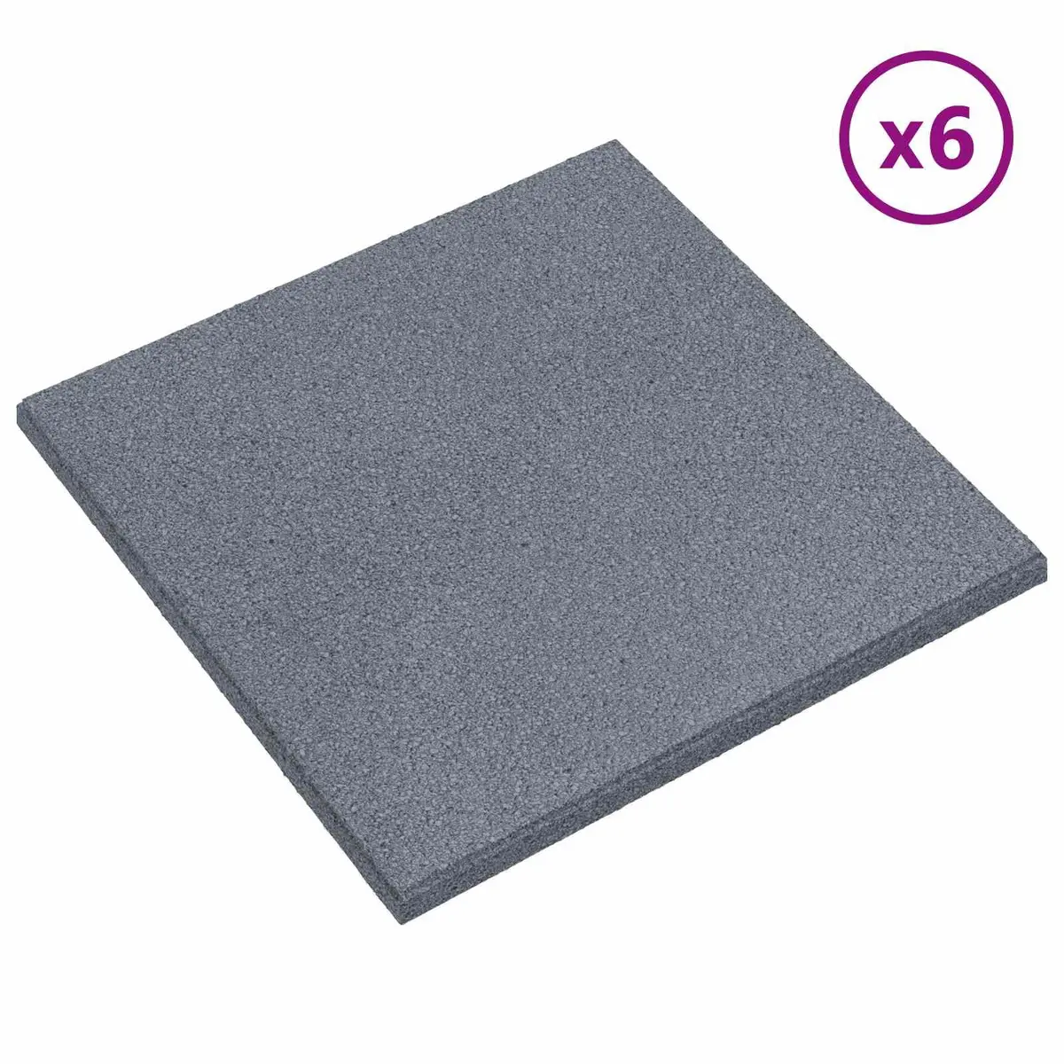 Fall Protection Tiles Grey 50 x 50 cm 6 Piece Outdoor Garden Play Area Rubber