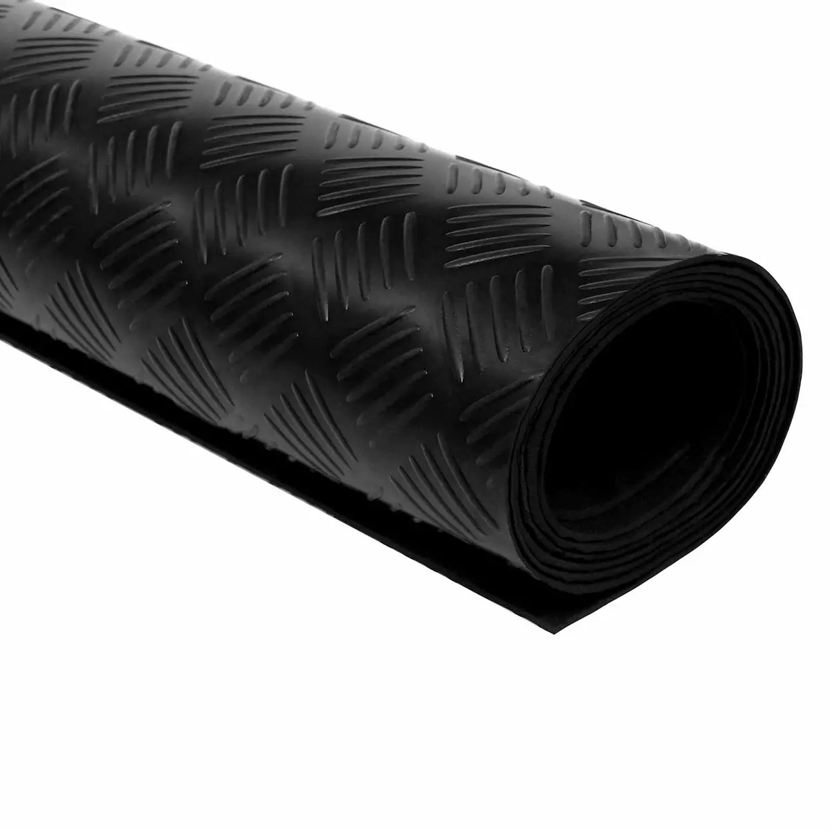 Rubber Floor Mat Durable Flexible Black 1x2m