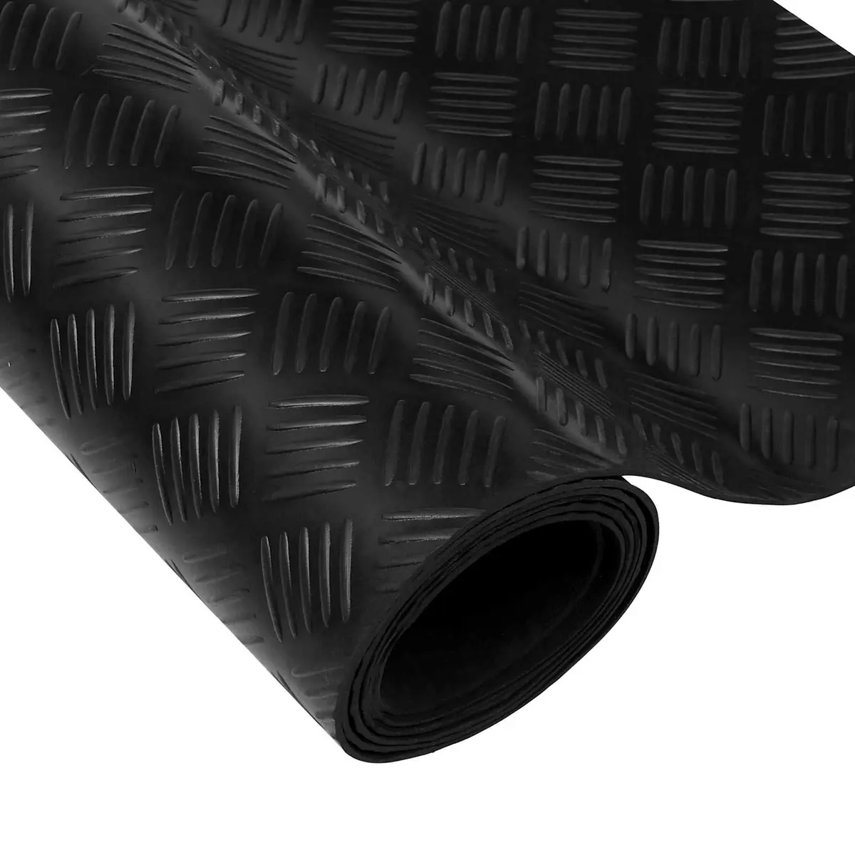 Rubber Floor Mat Durable Flexible Black 1x2m