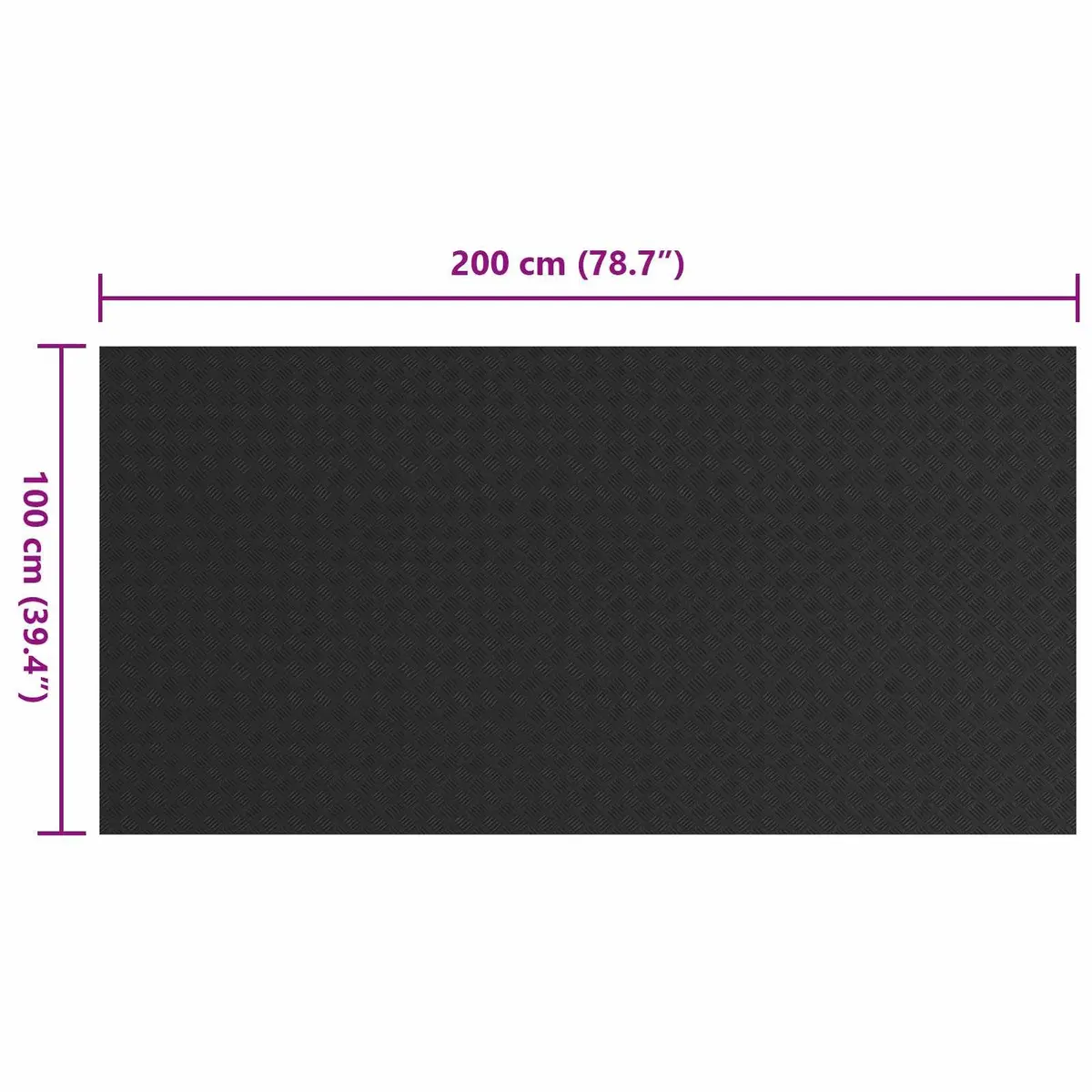 Rubber Floor Mat Durable Flexible Black 1x2m
