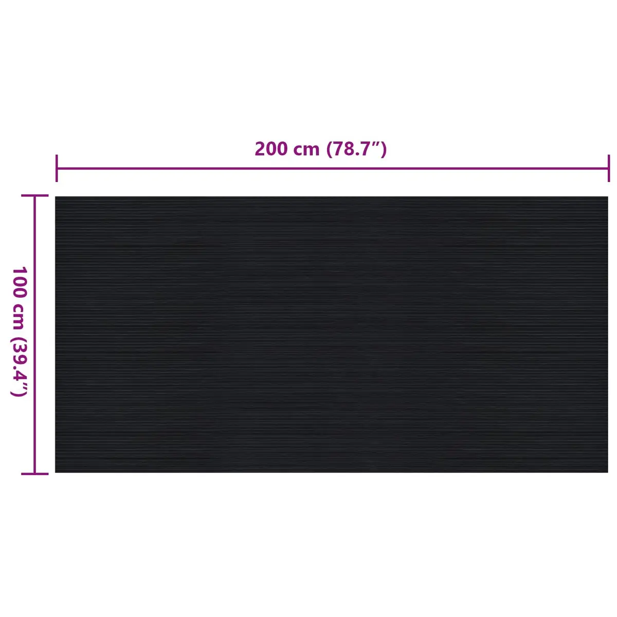 Rubber Floor Mat Durable Black 1 x 2 m Flexible Outdoor Garden Patio Protective