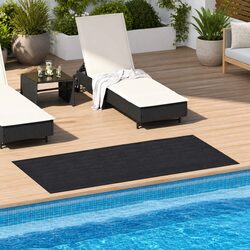 Rubber Floor Mat Black Outdoor Indoor Protection Mat 1 x 2 m Flexible Durable
