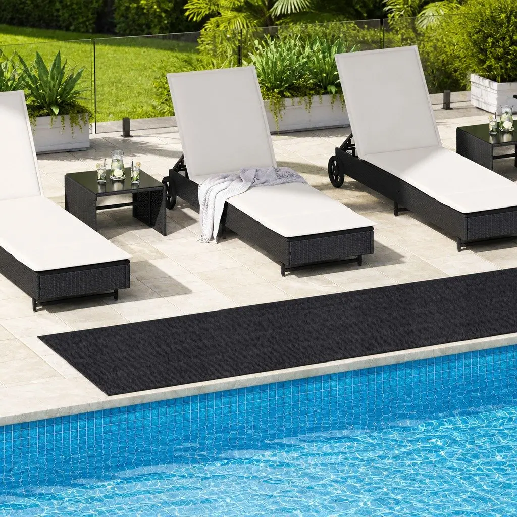 Outdoor Rubber Floor Mat Flexible 1 x 5 m Durable Black