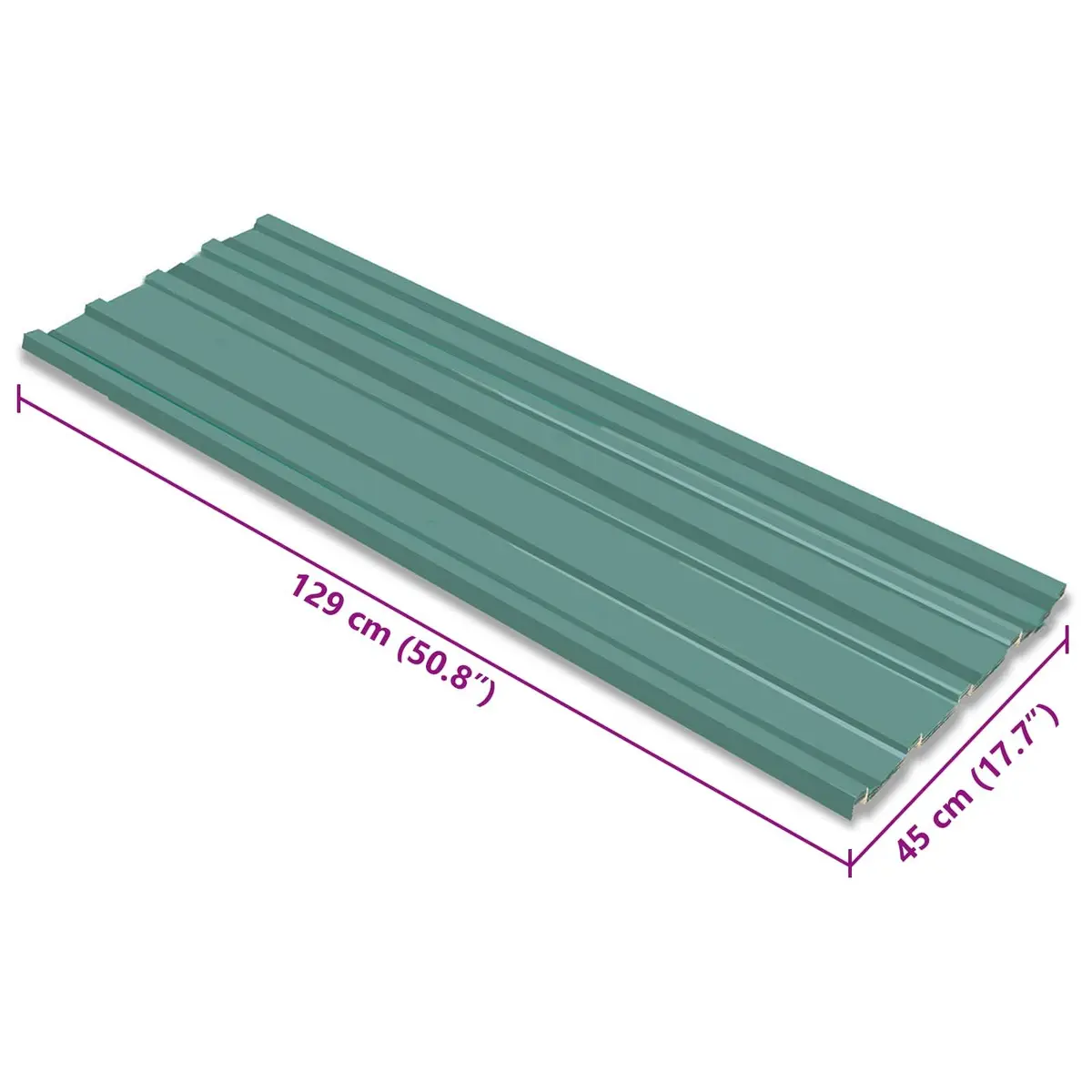 Roof Panel 12 Pieces Green 129 x 45 cm Galvanised Steel Sheets Garden Shed