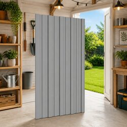 Roof Panel 12pcs Grey 80x45cm Rectangular Galvanised Steel Shed Garage