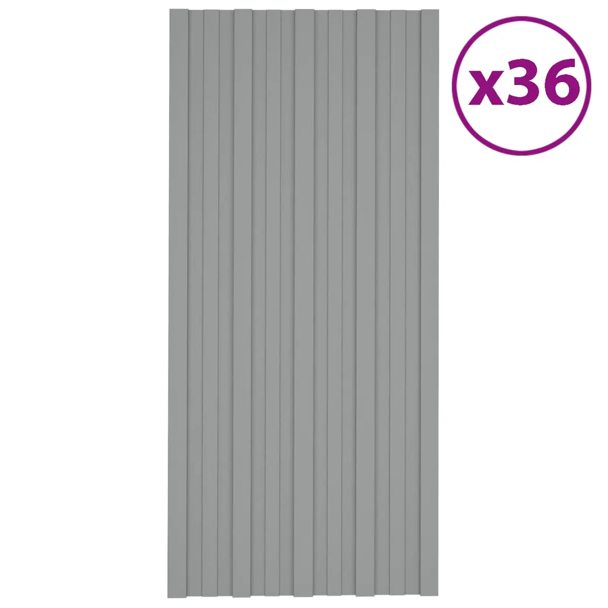 Roof Panel 36pcs Grey 100x45cm Galvanised Steel Sheet Temporary Garage Shed