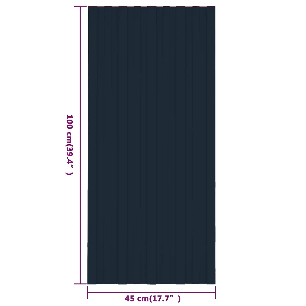 12 Piece Rectangular Roof Panel Galvanised Steel Anthracite 100 x 45 cm