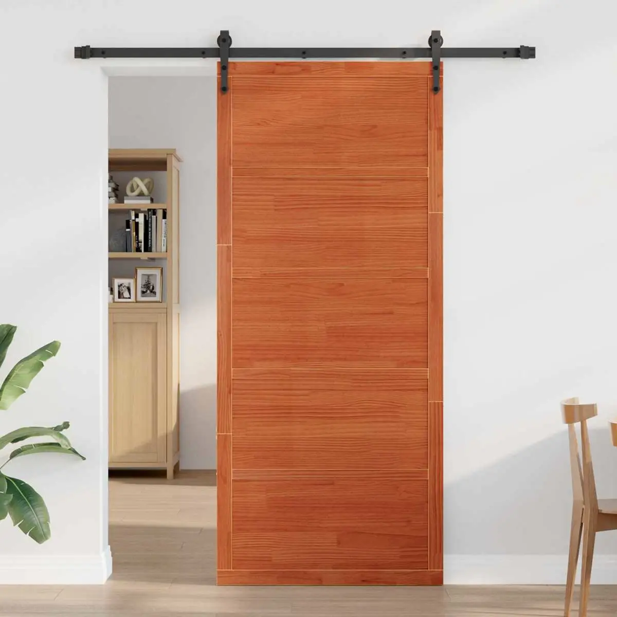 Barn Door Sliding Solid Pine Wood Rustic 100 x 208 cm Interior Home