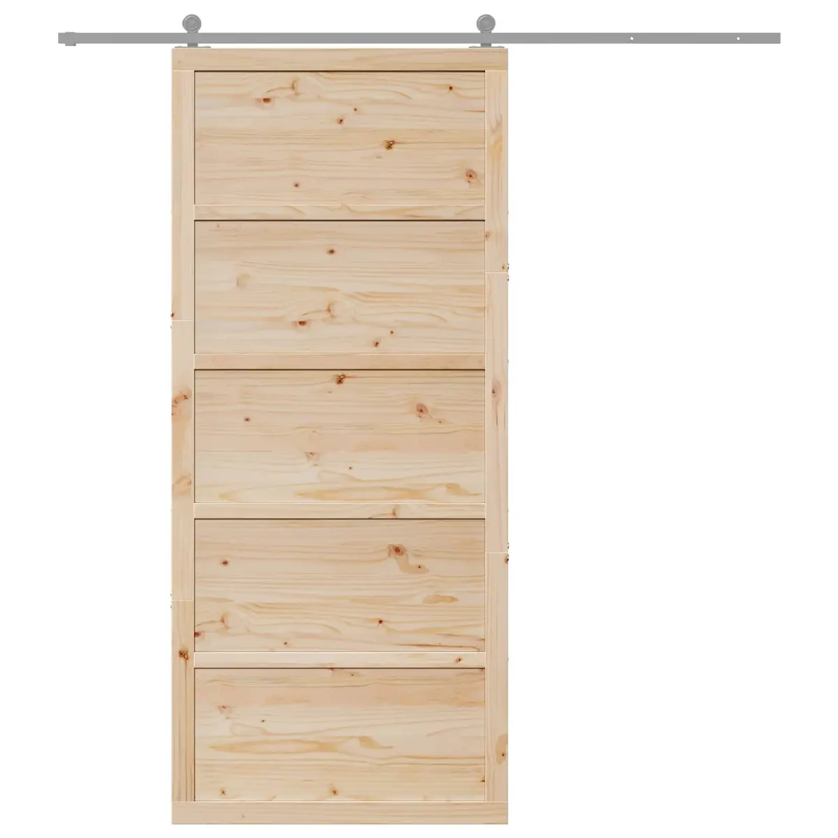 Barn Door Sliding Rustic Solid Pine Wood 90cm