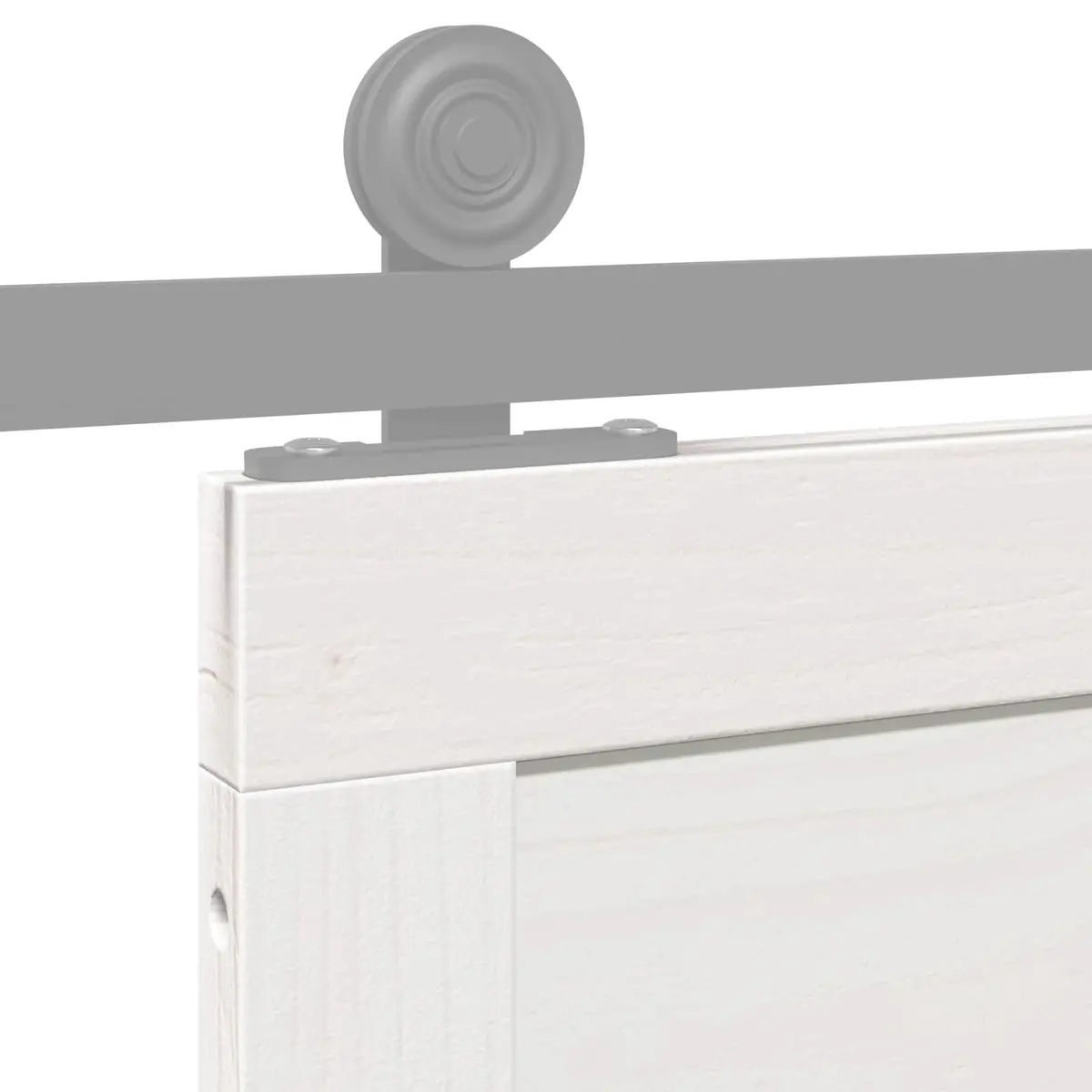 Barn Door Sliding White Solid Pine Wood 90 x 208 cm Space-Saving Home Interior