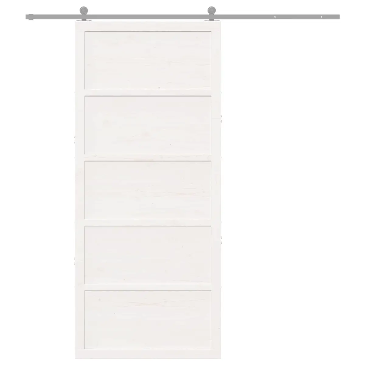 Barn Door Sliding White Solid Pine Wood 90 x 208 cm Space-Saving Home Interior