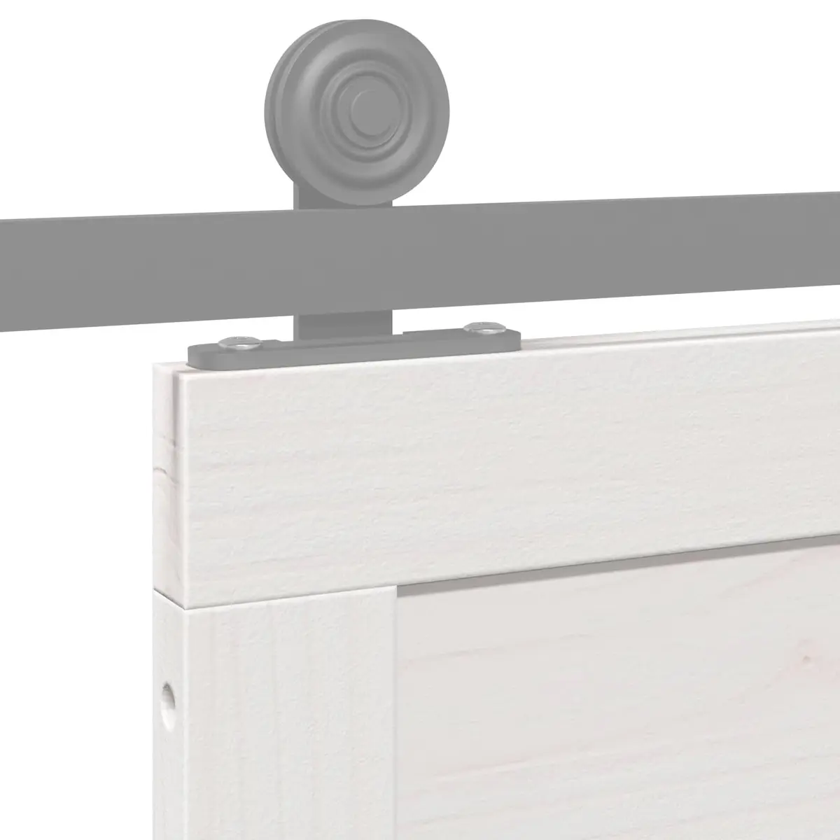 Solid Pine Wood Barn Door White Sliding 90 x 208 cm Space Saving Interior
