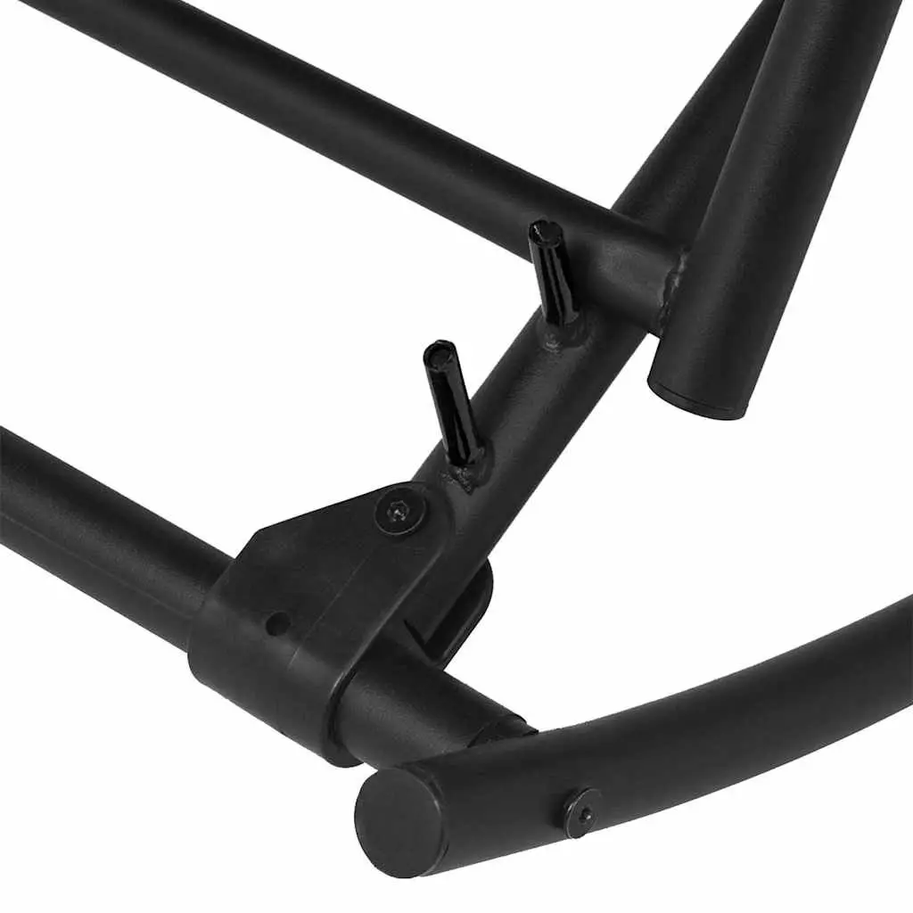 Outdoor Rocking Chair Black Steel Textilene Foldable