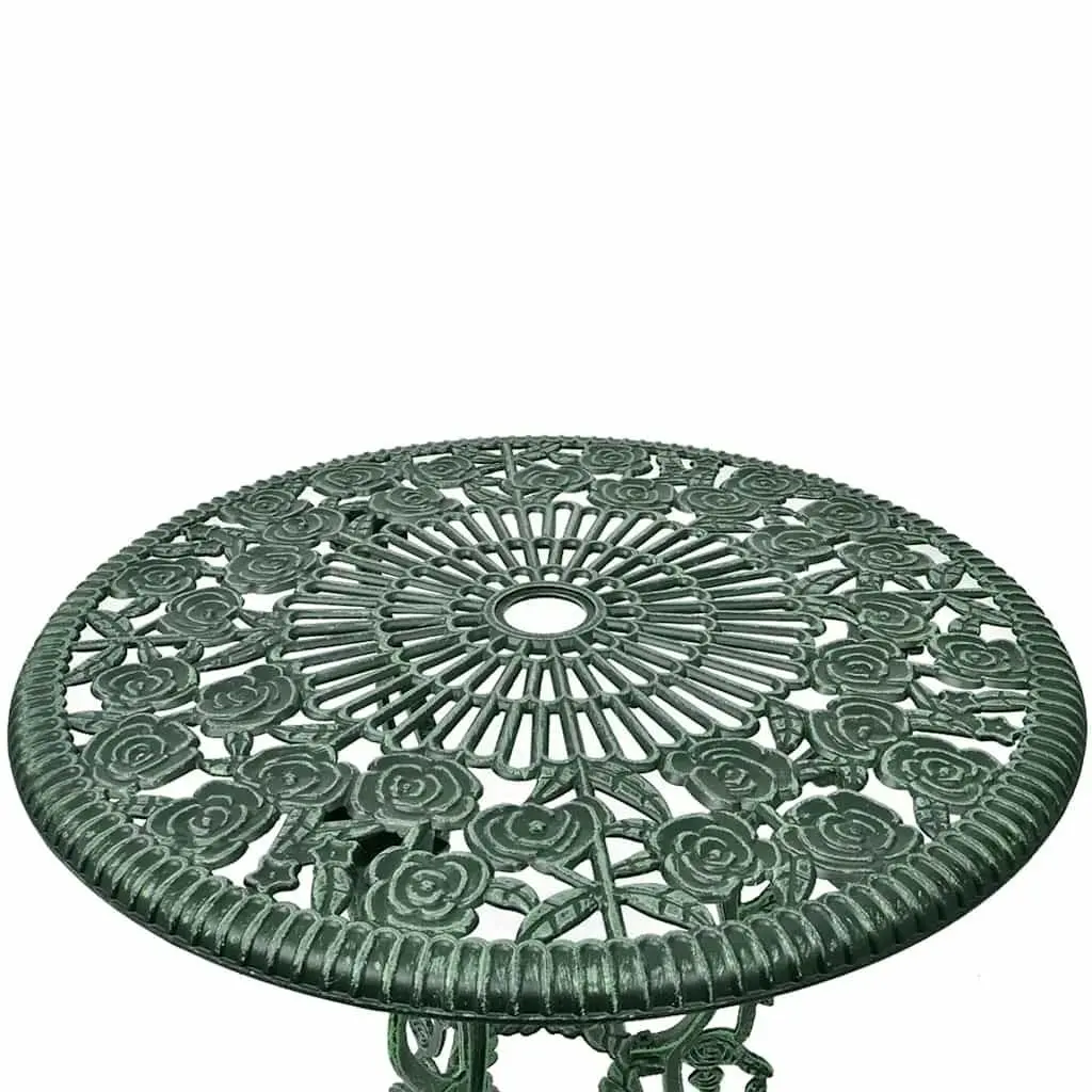 3 Piece Bistro Set Round Table 2 Chairs Garden Patio Outdoor Furniture Green