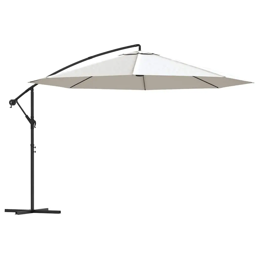 Cantilever Garden Parasol UV Protection 3.5m White