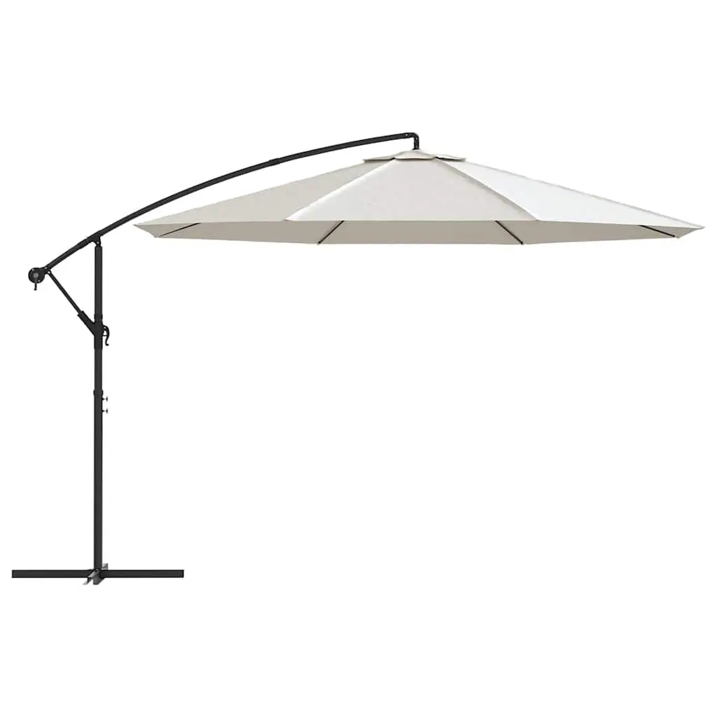 Cantilever Garden Parasol UV Protection 3.5m White