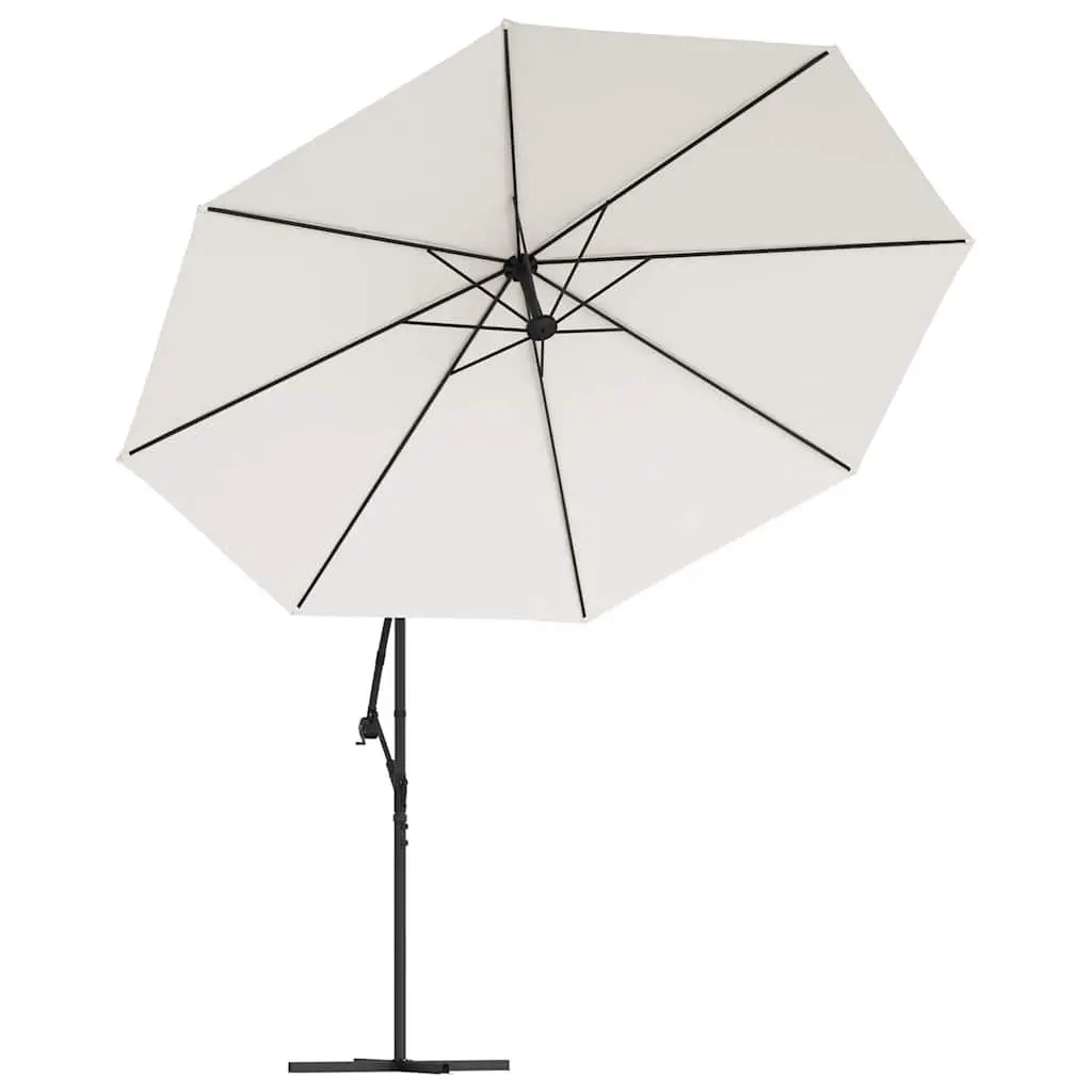 Cantilever Garden Parasol UV Protection 3.5m White