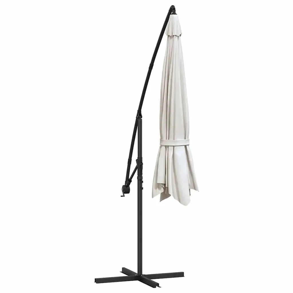 Cantilever Garden Parasol UV Protection 3.5m White