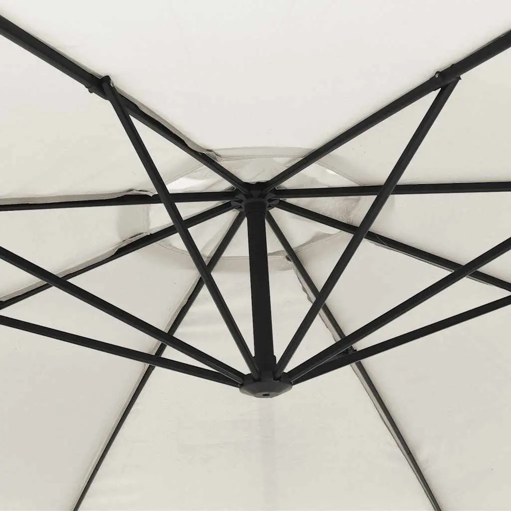 Cantilever Garden Parasol UV Protection 3.5m White