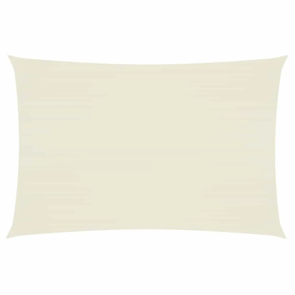 Cream Rectangular Sunshade Sail 2x4 m for Outdoor Areas