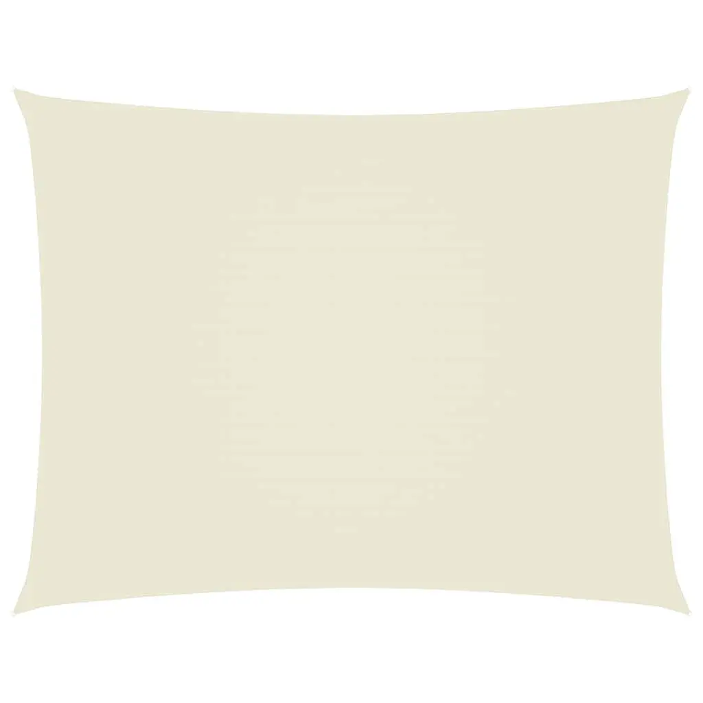 Outdoor Rectangular Sunshade Sail Cream PU Coated Oxford Fabric 4x6m