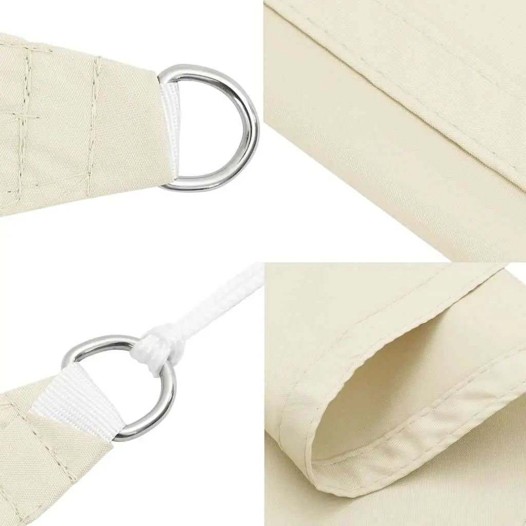 Outdoor Rectangular Sunshade Sail Cream PU Coated Oxford Fabric 4x6m