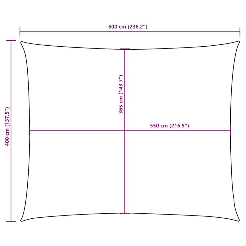 Outdoor Rectangular Sunshade Sail Cream PU Coated Oxford Fabric 4x6m